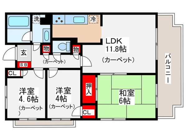 セリシエ－ル国立の物件間取画像